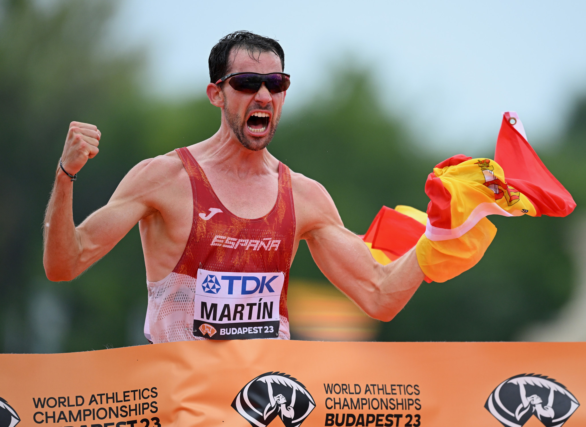Spain's Álvaro Martín took the first gold of the World Athletics Championships in the men's 20km race walk ©Getty Images