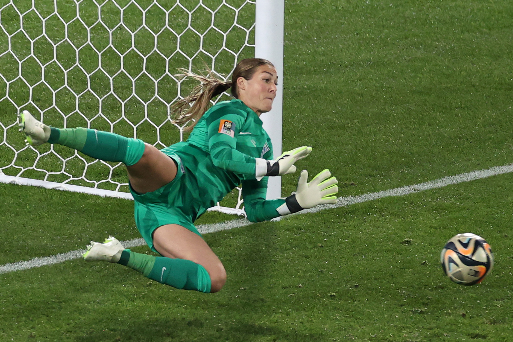 England's Mary Earps saved a second-half penalty but it was not enough to prevent defeat for the Lionesses ©Getty Images