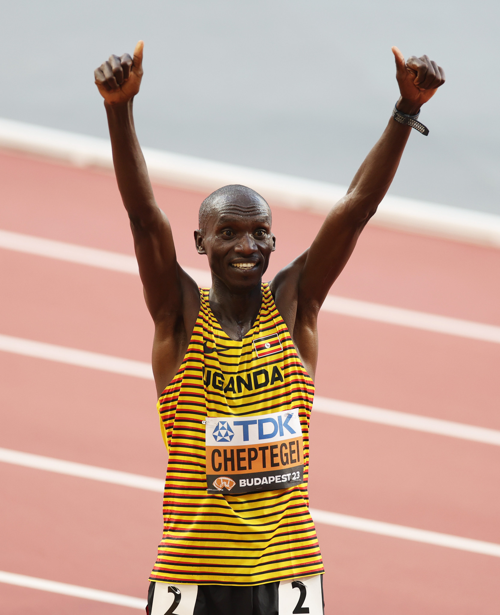 Uganda's Joshua Cheptegei won his third consecutive men's 10,000m gold at the World Athletics Championships ©Getty Images