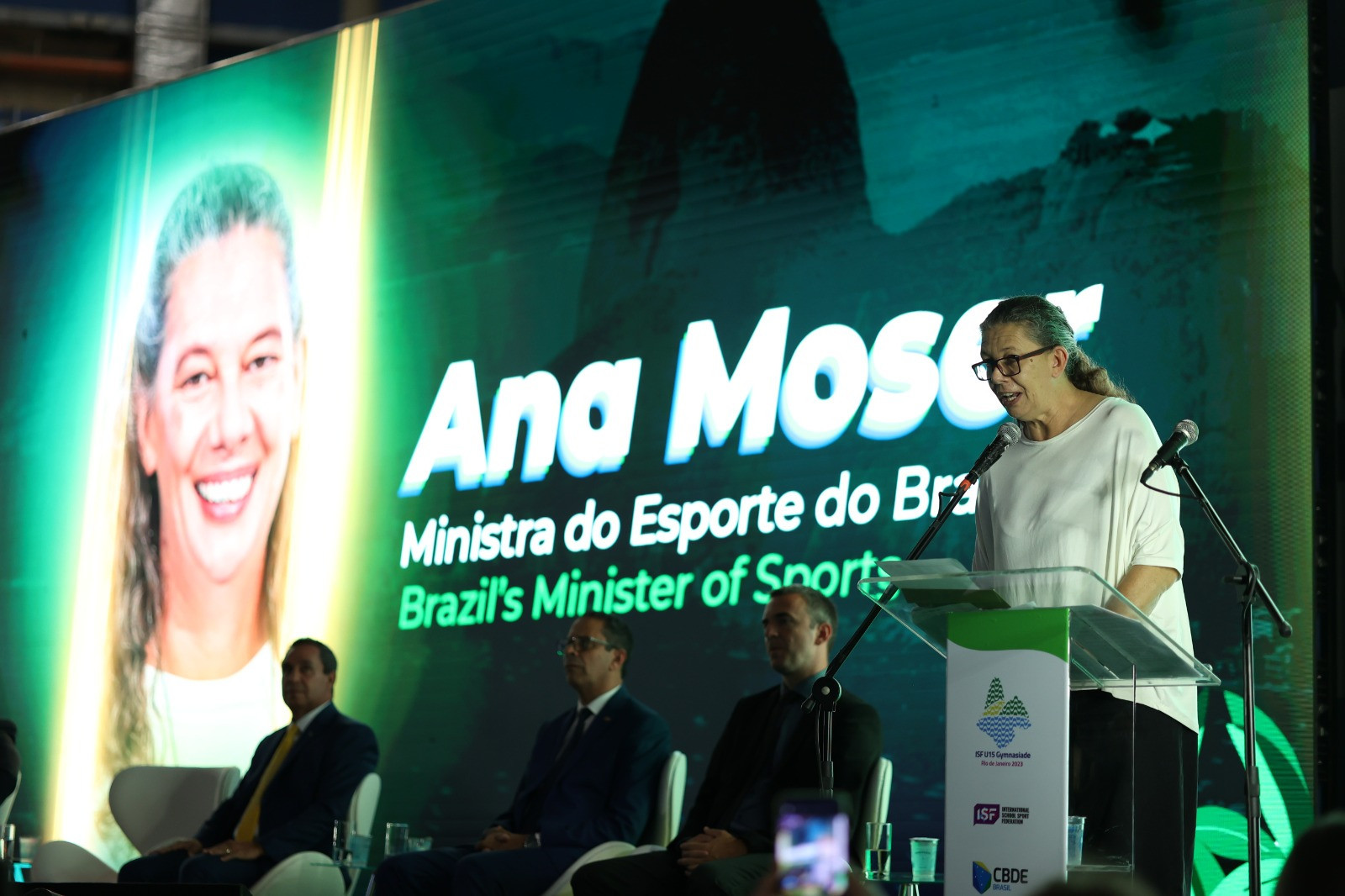 Brazilian Sports Minister Ana Moser, right, was present at the Opening Ceremony ©ISF