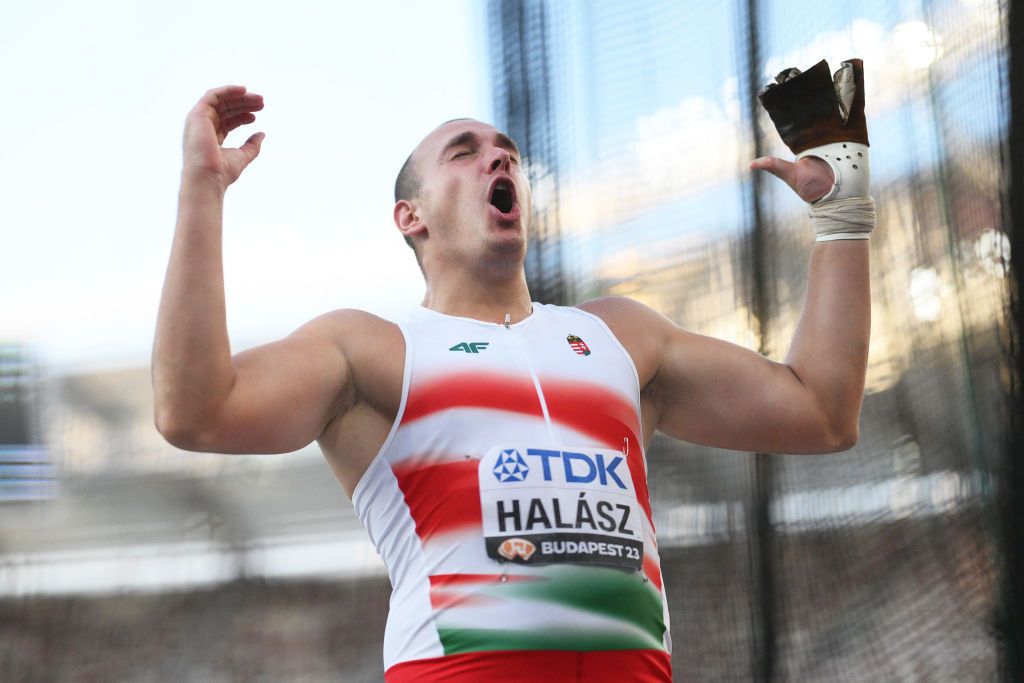 Hungary's Bence Halász felt the love of the home crowd as he earned men's hammer bronze on his country's National Day ©Getty Images