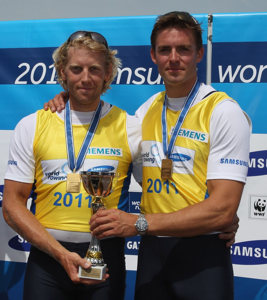 Pete Reed, pictured (right) with his former British partner in the men's pair, Andy Triggs Hodge, tweeted that he and his fellow members of the British flagship men's eight will have to 