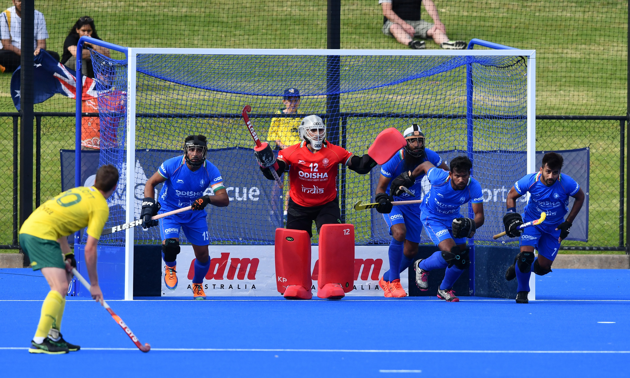 The FIH had planned to trial a new rule for hockey penalty corners, designed to eliminate the need for defenders to run at an attacker preparing to shoot at goal, but this has been put on hold ©Getty Images 