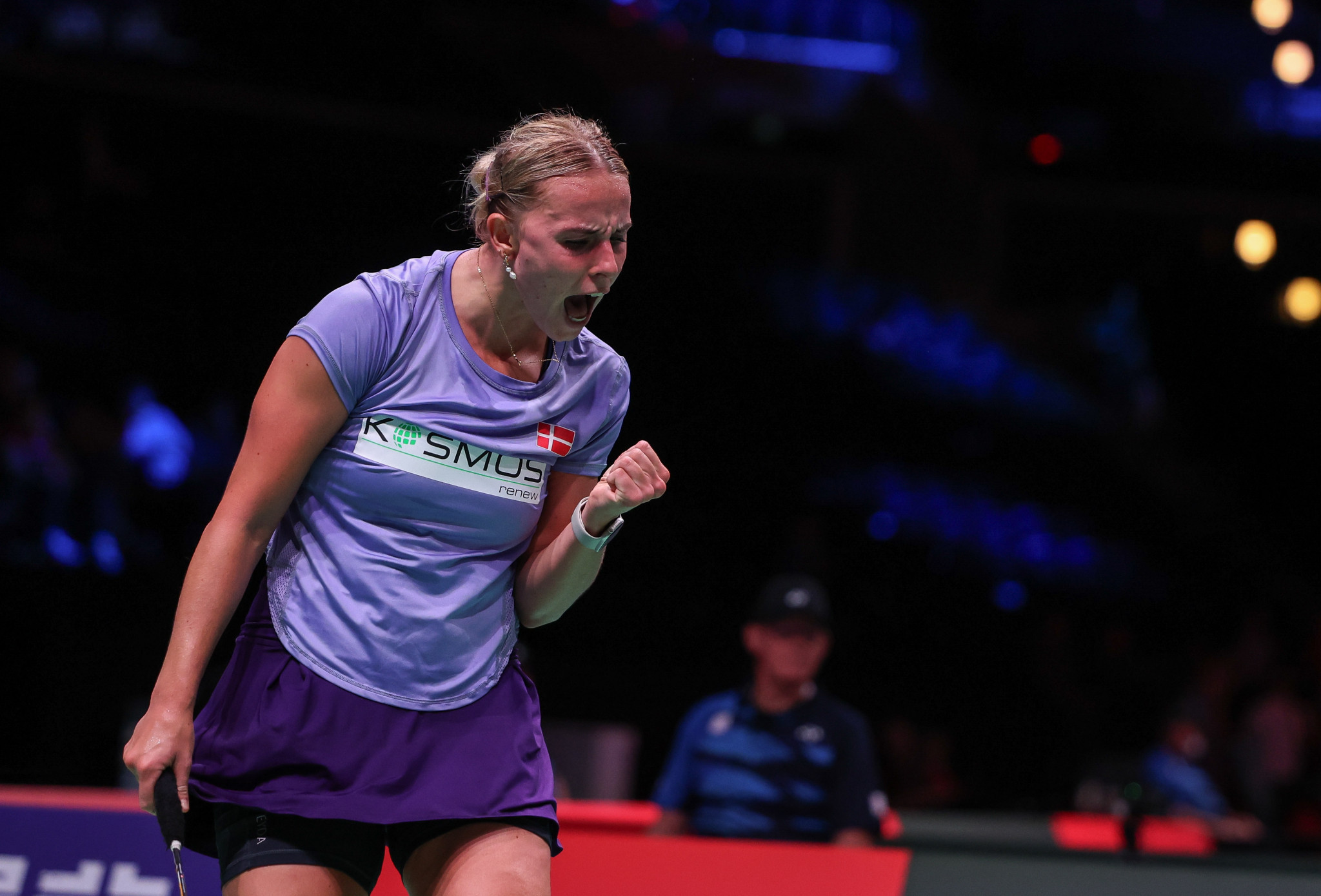 Denmark's Mia Blichfeldt delighted the home fans with her second-round triumph at the Royal Arena ©Badmintonphoto