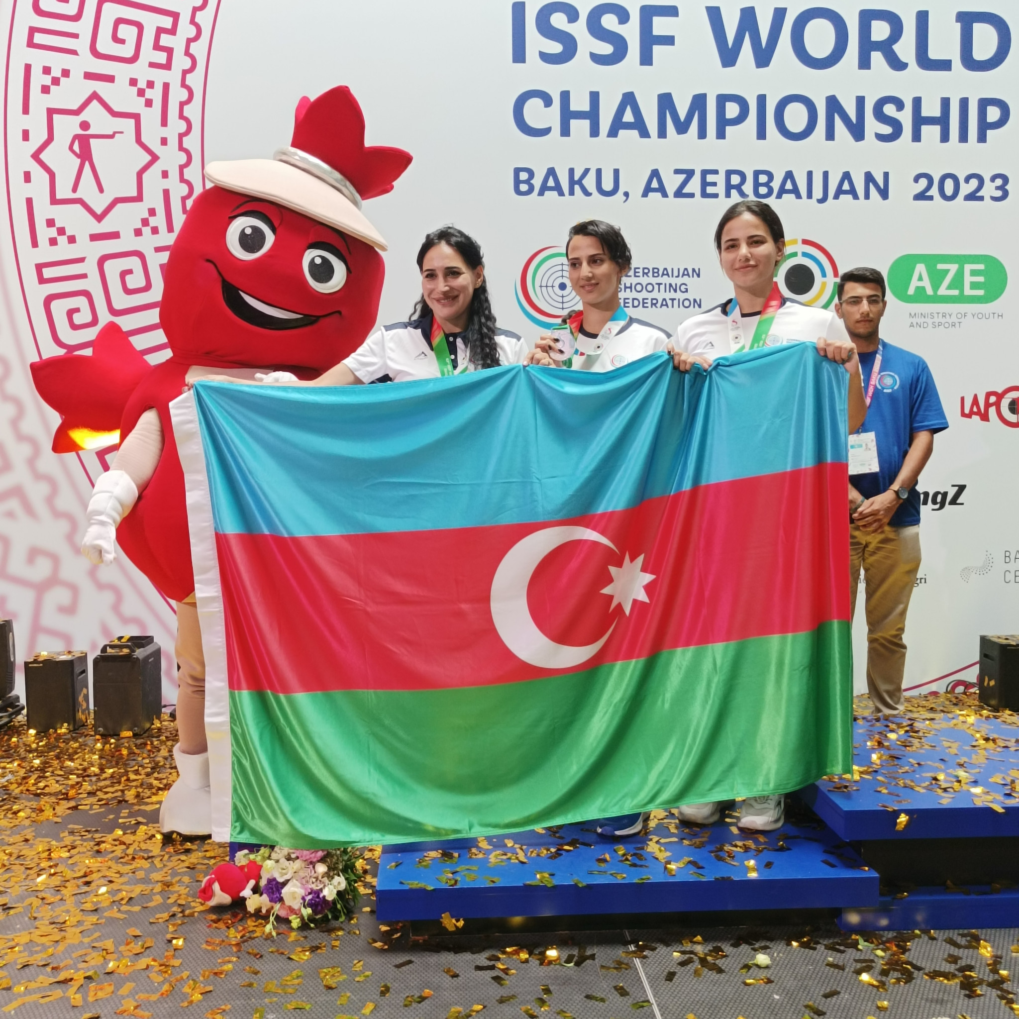 Azerbaijan's silver medal was their first of the ISSF World Championships in Baku ©ITG