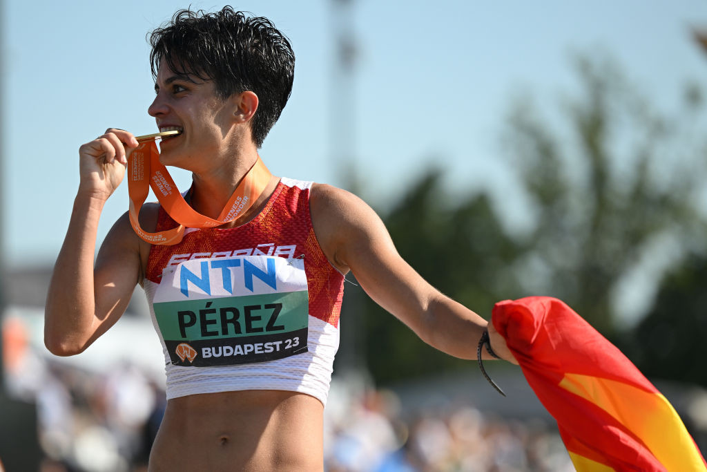 Spain's Maria Perez had injury doubts before securing a second race walk victory at the World Athletics Championships ©Getty Images
