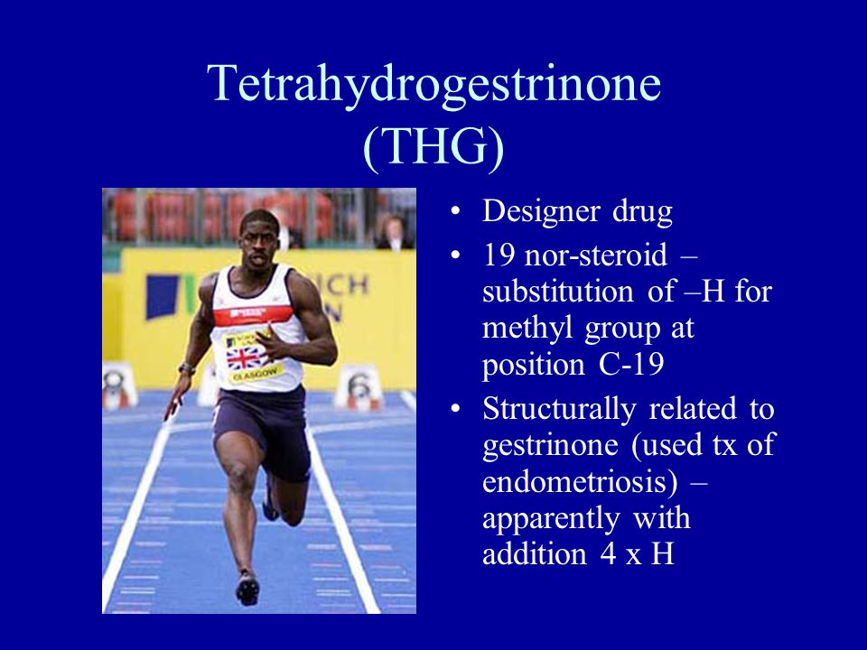 A new designer anabolic steroid tetrahydrogestrinone was developed by BALCO to give to top athletes ©USADA