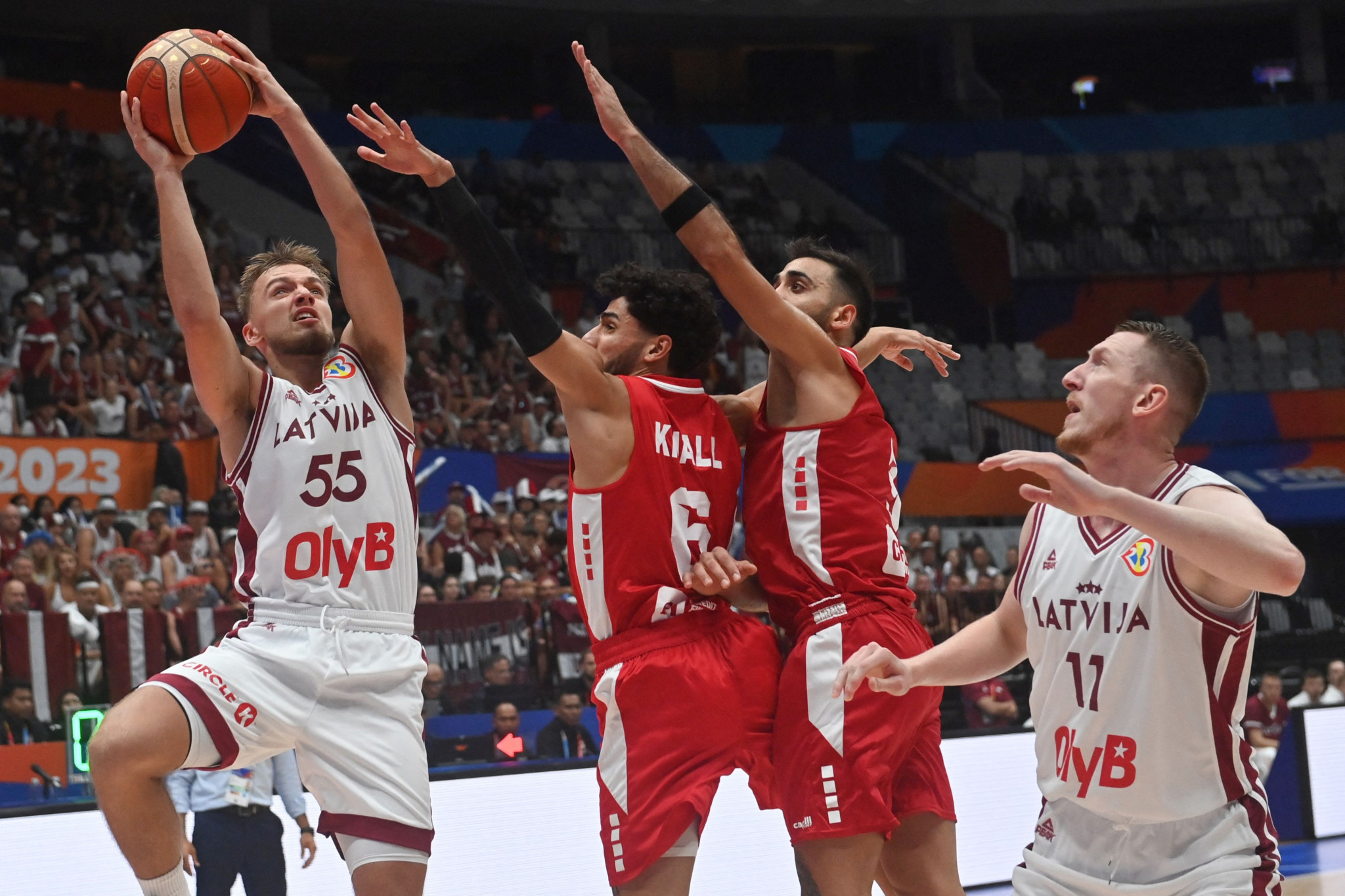 Latvia scored more than 100 points against Lebanon on the opening day of the FIBA World Cup 2023 ©Getty Images
