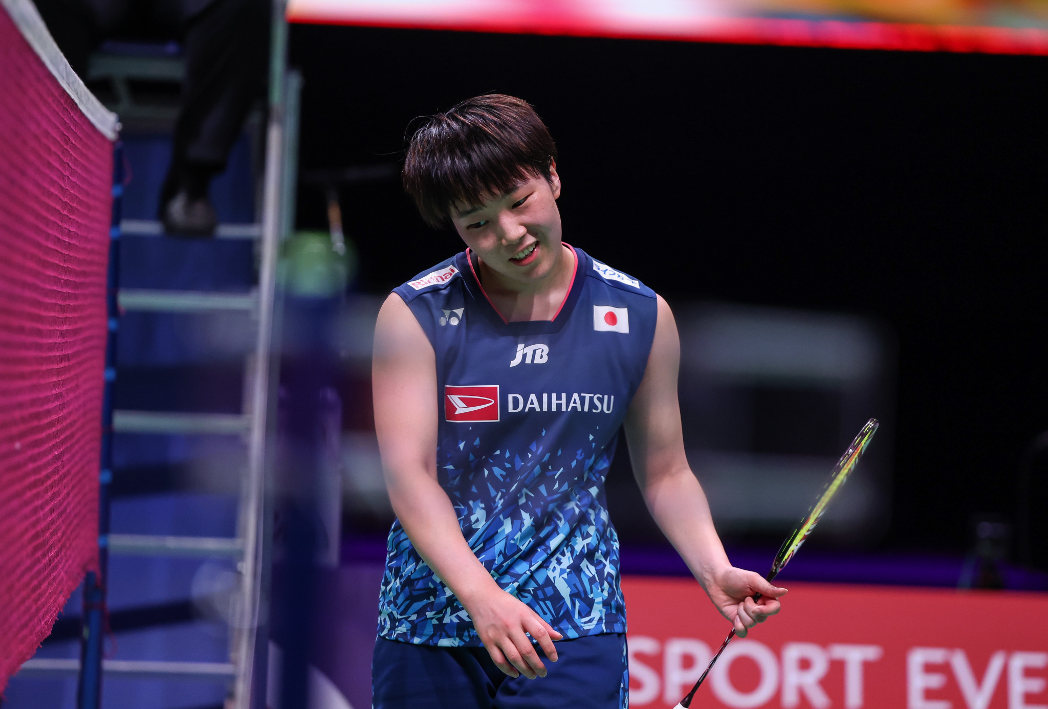 Japan's Akane Yamaguchi's hopes of a third successive women's singles crown were ended ©Badmintonphoto