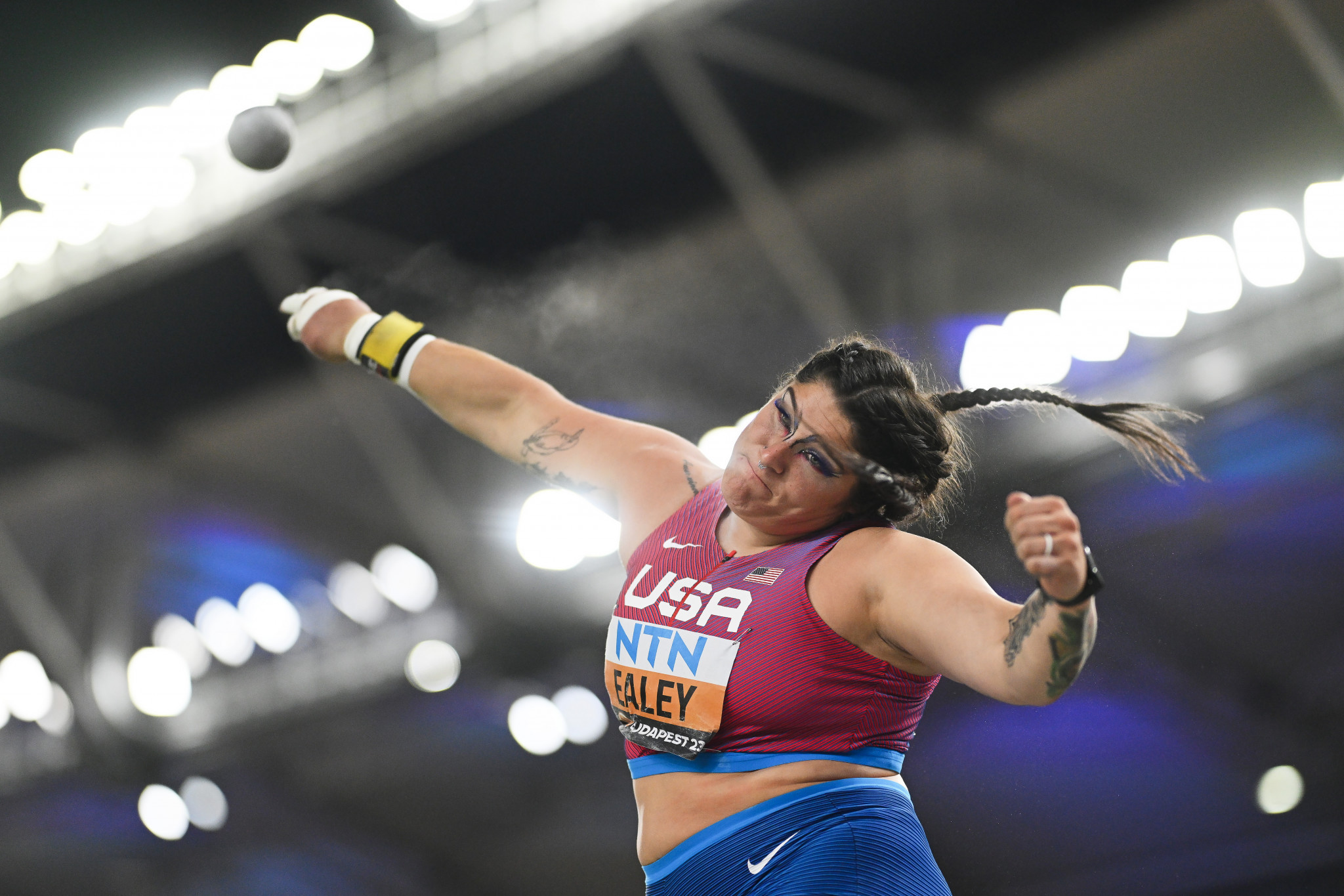 Chase Ealey had earlier won women's shot put gold for the US to ensure they finished the penultimate day with a further three victories ©Getty Images