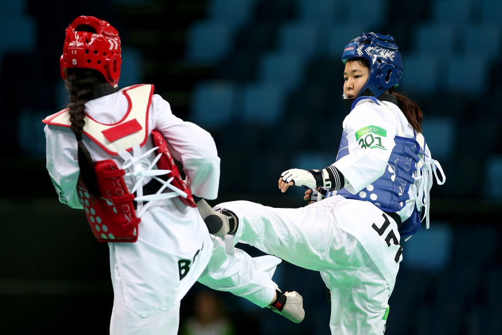 Japan's Mayu Hamada won the women's under 57kg gold medal at the Rio 2016 taekwondo test event