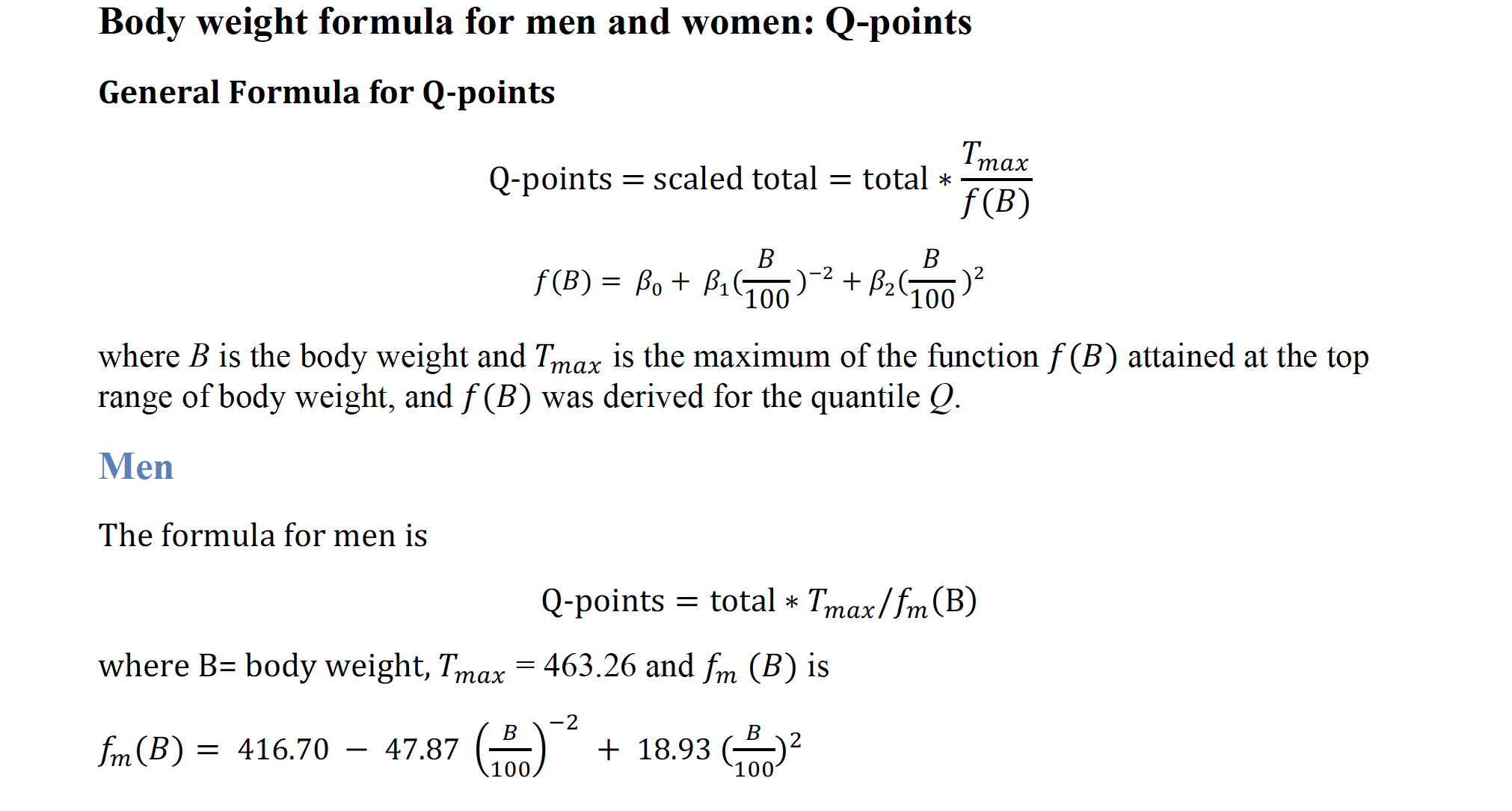 The formula for the men's scoring method under the Q Points system ©Getty Images