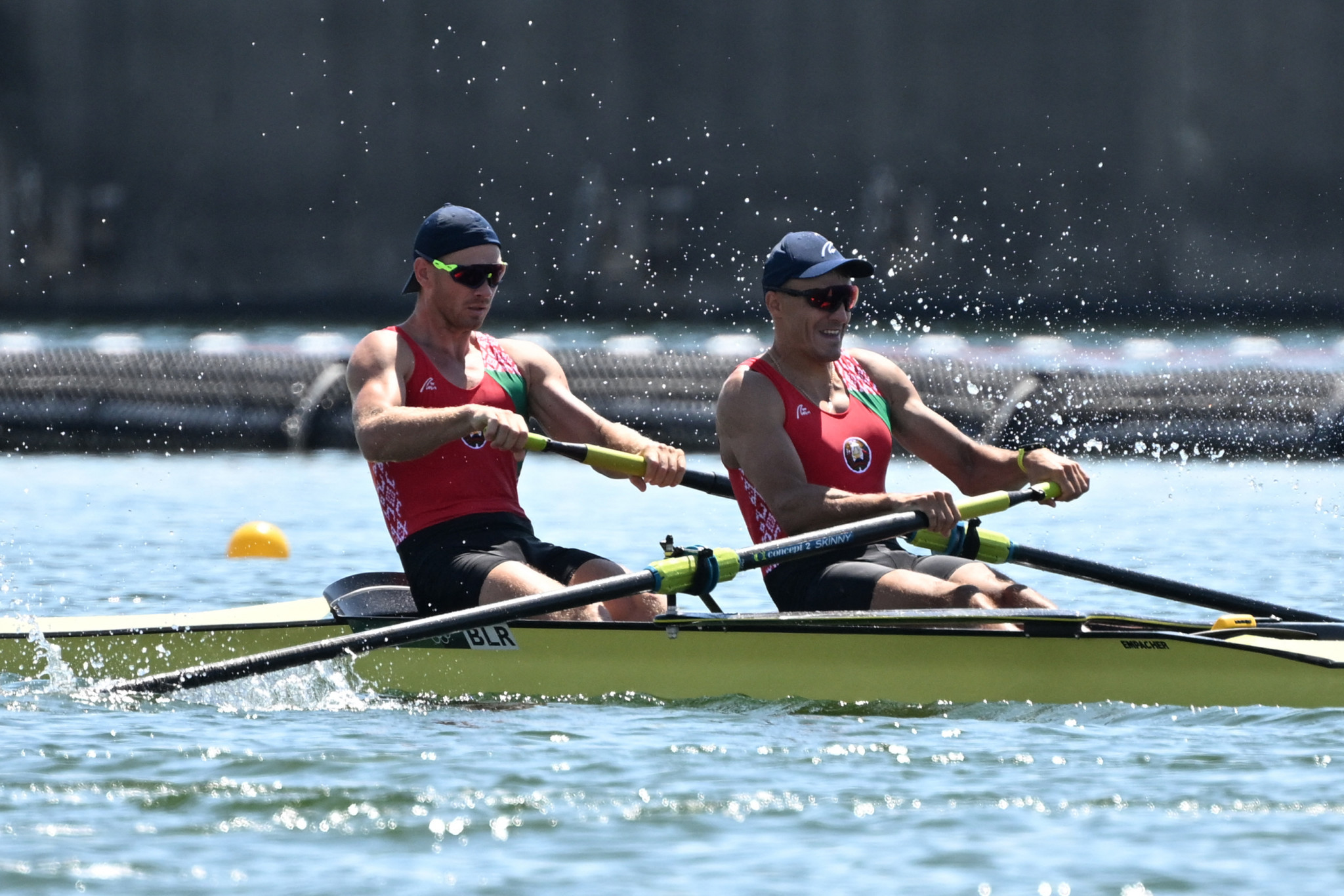Dzmitry Furman, left, is due to compete in the men's pair at the World Rowing Championships next month ©Getty Images