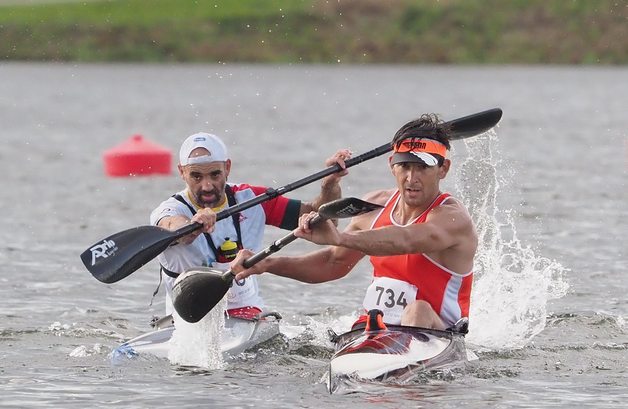 There were many closely-fought races across the masters categories ©Søren Wilhelmsen/2023 ICF Canoe Marathon World Championships, Denmark