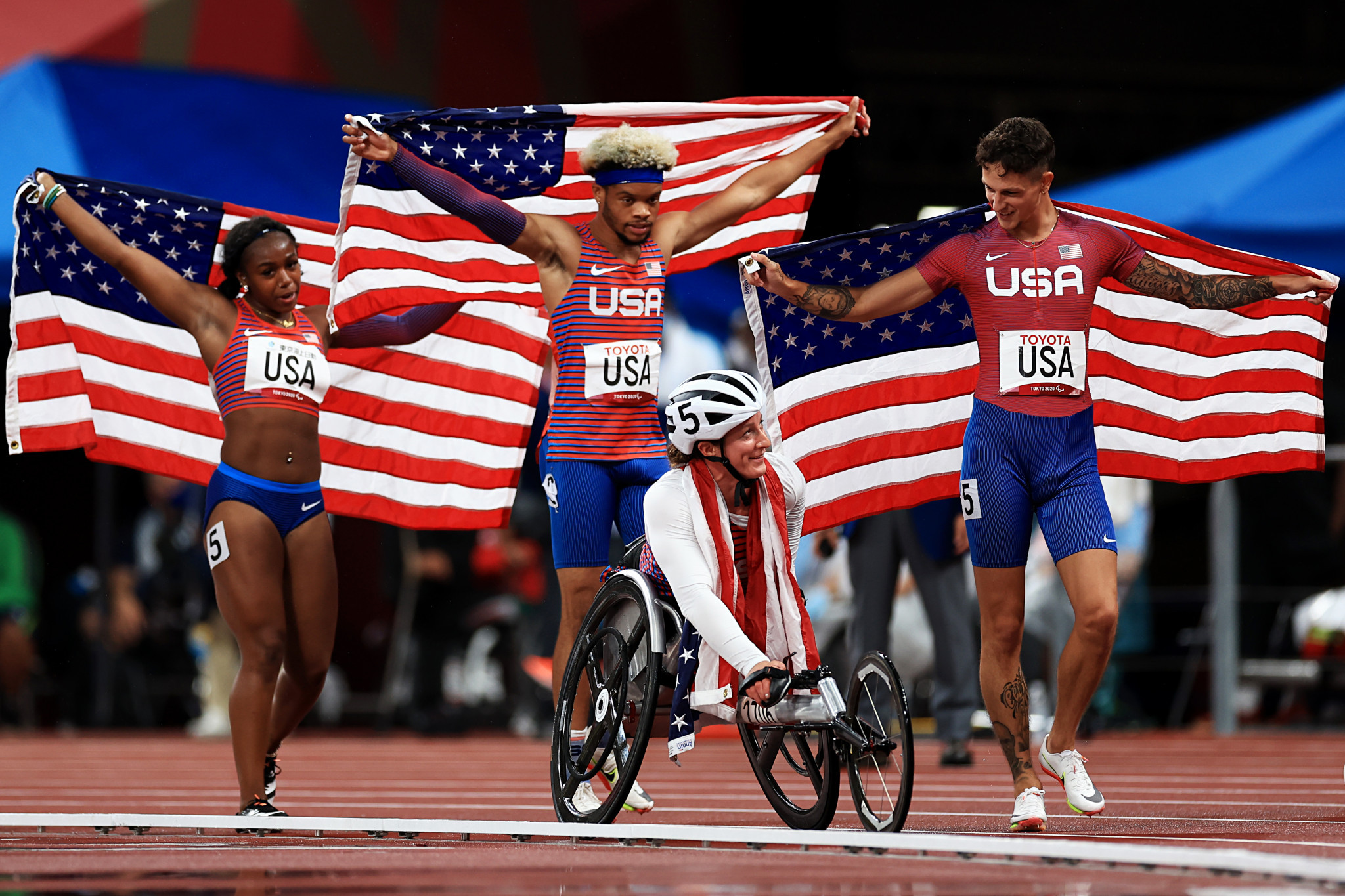 The US won 10 athletics golds in the Paralympics at Tokyo 2020 to finish third on the medals table ©Getty Images
