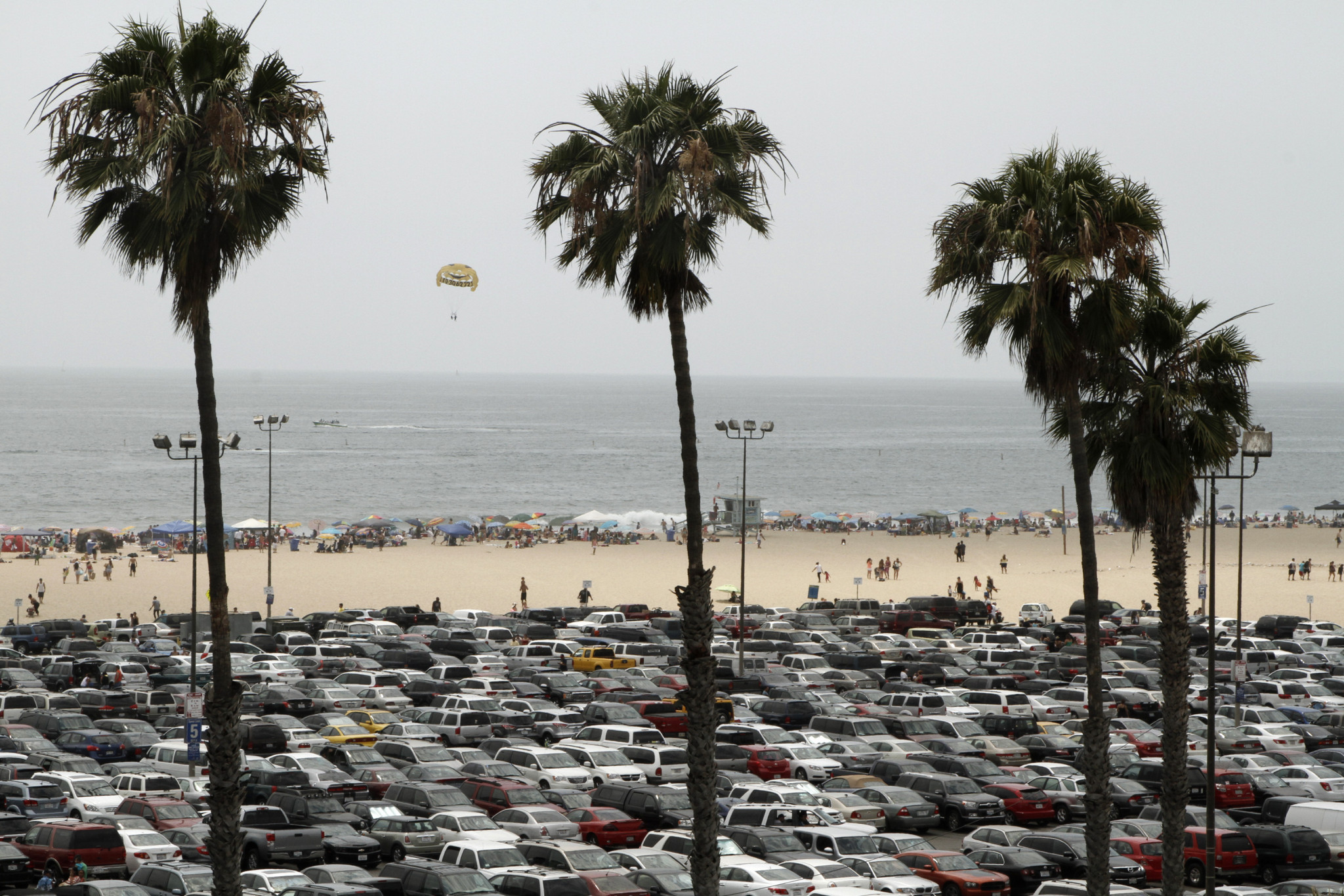 Santa Monica's Beach Lot 1 North car park is set to be taken over and repurposed by the Organising Committee for Los Angeles 2028 ©Getty Images