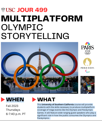 A new course in Olympic and Paralympic storytelling is set to begin at the University of Southern California as Los Angeles prepares for the 2028 Olympic Games ©USC
