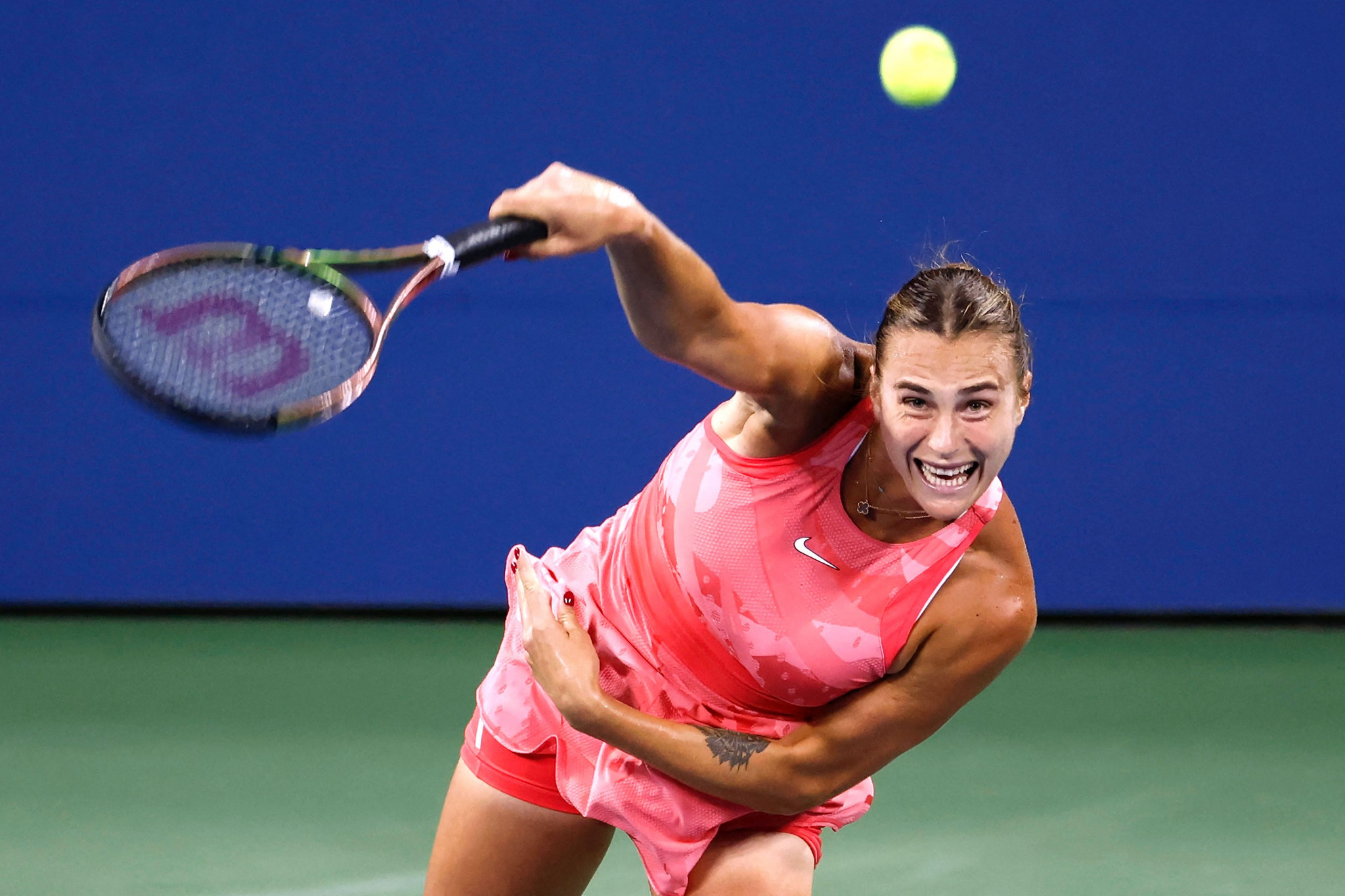 Belarusian neutral Aryna Sabalenka progressed to the second round of the US Open against Belgium's Maryna Zanevska, a Ukrainian-born player who refused a post-match handshake