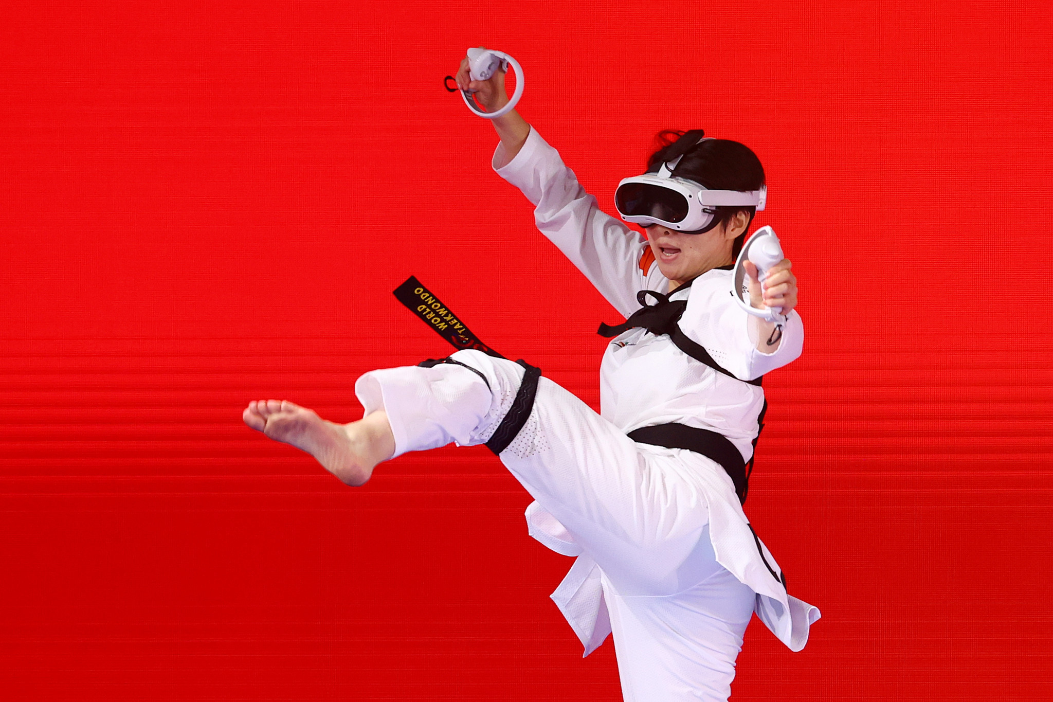 Jingyu Wu has ventured into virtual taekwondo since her retirement, and won a medal during this year's Olympic Esports Series ©Getty Images
