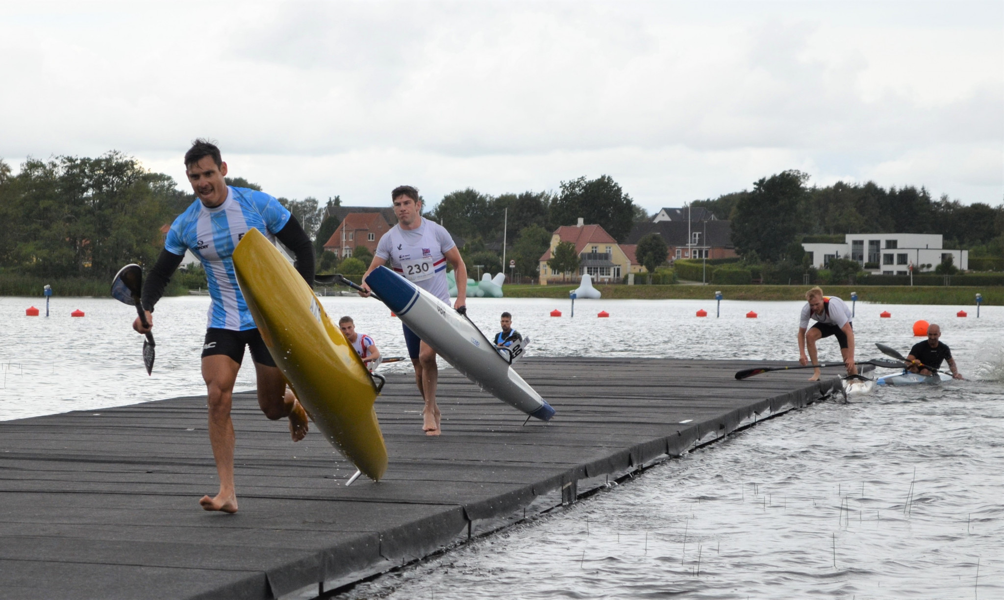 Lake Jels saw many thrilling races on the first day of senior competition ©Bjarne Damgaard Petersen/2023 ICF Canoe Marathon World Championships, Denmark