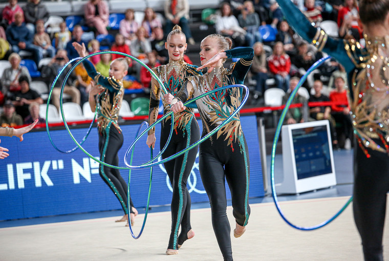Russian gymnasts were dominant in the rhythmic gymnastics in Yekaterinburg ©University International Sports Festival
