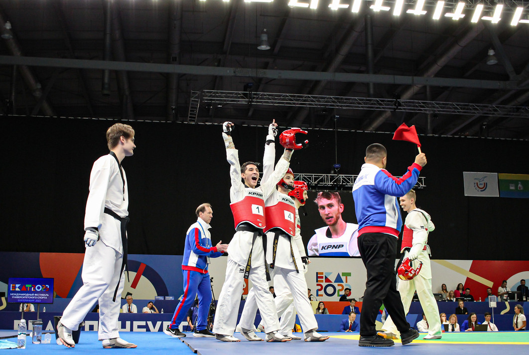 The Russian Sports University won the final gold medal in men's team taekwondo ©University International Sports Festival