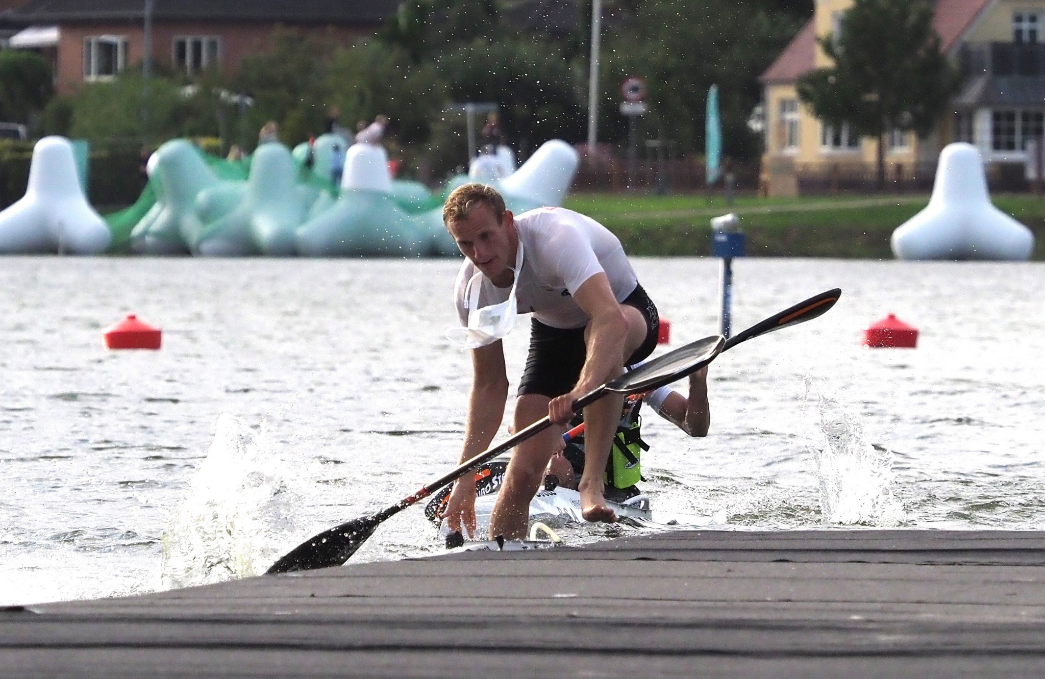 Mads Pedersen of Denmark was dominant on home waters as he powered clear ©Søren Wilhelmsen/2023 ICF Canoe Marathon World Championships, Denmark