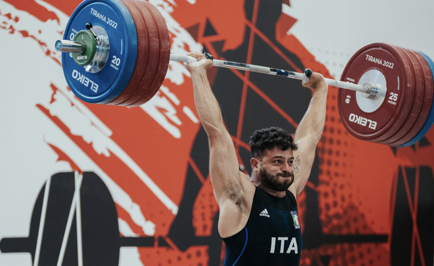 Antonino Pizzolato, who has not made a lift in qualifying, has recovered from a back injury and goes at 89kg, where China’s Li Dayin and Tian Tao will be the favourites ©FIPE