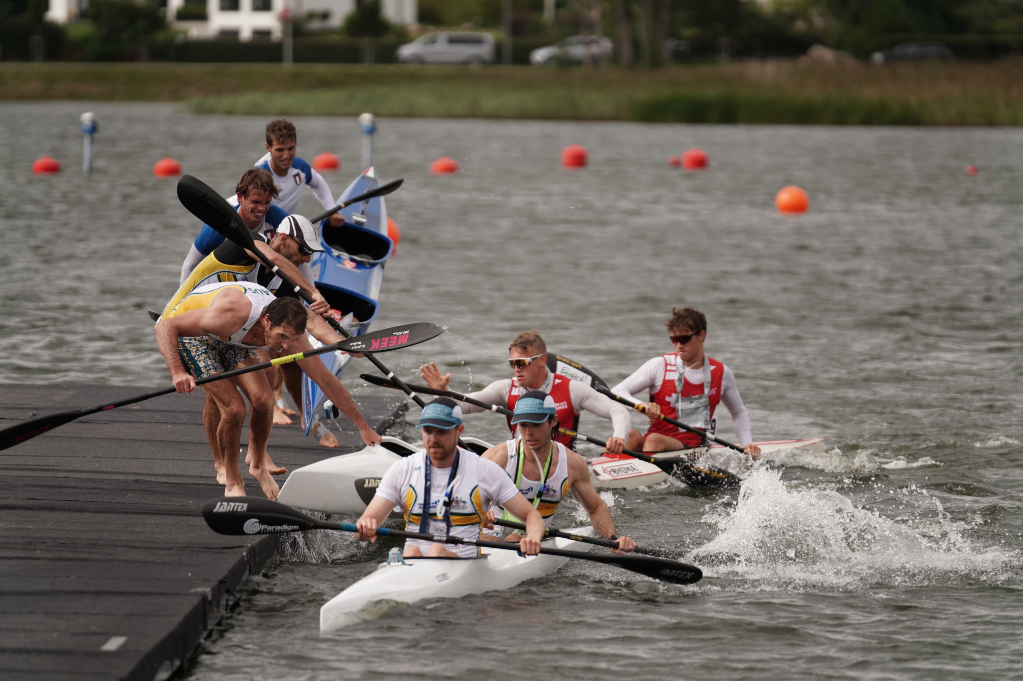 There was no shortage of drama on the final day of competition at Lake Jels in Denmark ©Svend-Erik Boysen/2023 ICF Canoe Marathon World Championships, Denmark