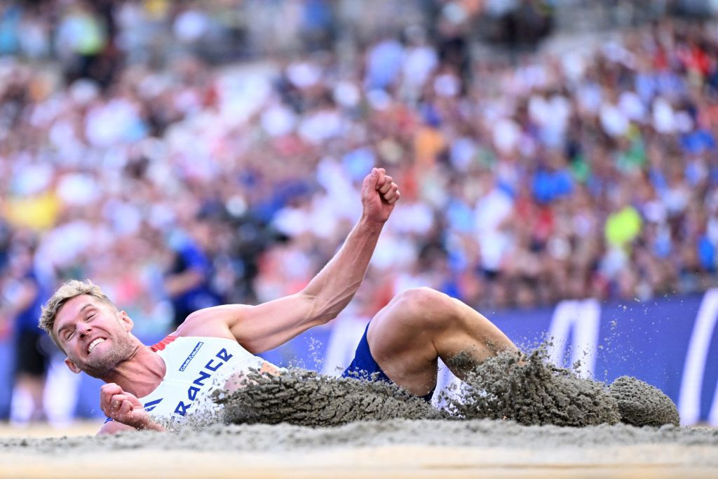 France's decathlon world record holder Kevin Mayer had to pull out injured from the World Championships in Budapest after competing in the 100m and long jump - will he be fit for the Paris 2024 Olympics? ©Getty Images