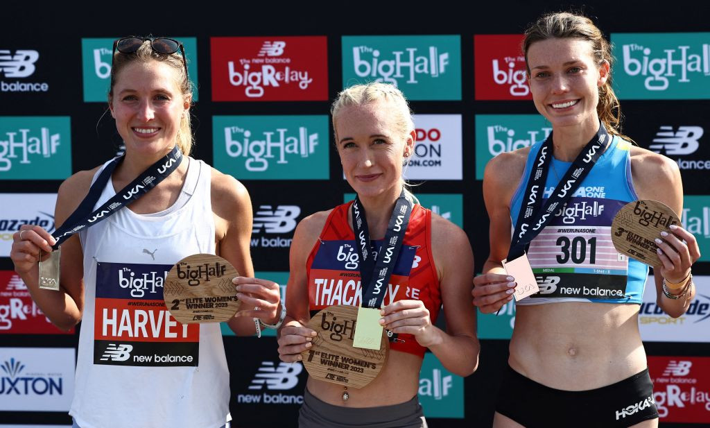 Calli Thackery won the women's race at yesterday's Big Half in London, 30 years after her dad, Carl, won individual and team bronze at the World Half Marathon Championships in Brussels ©Getty Images