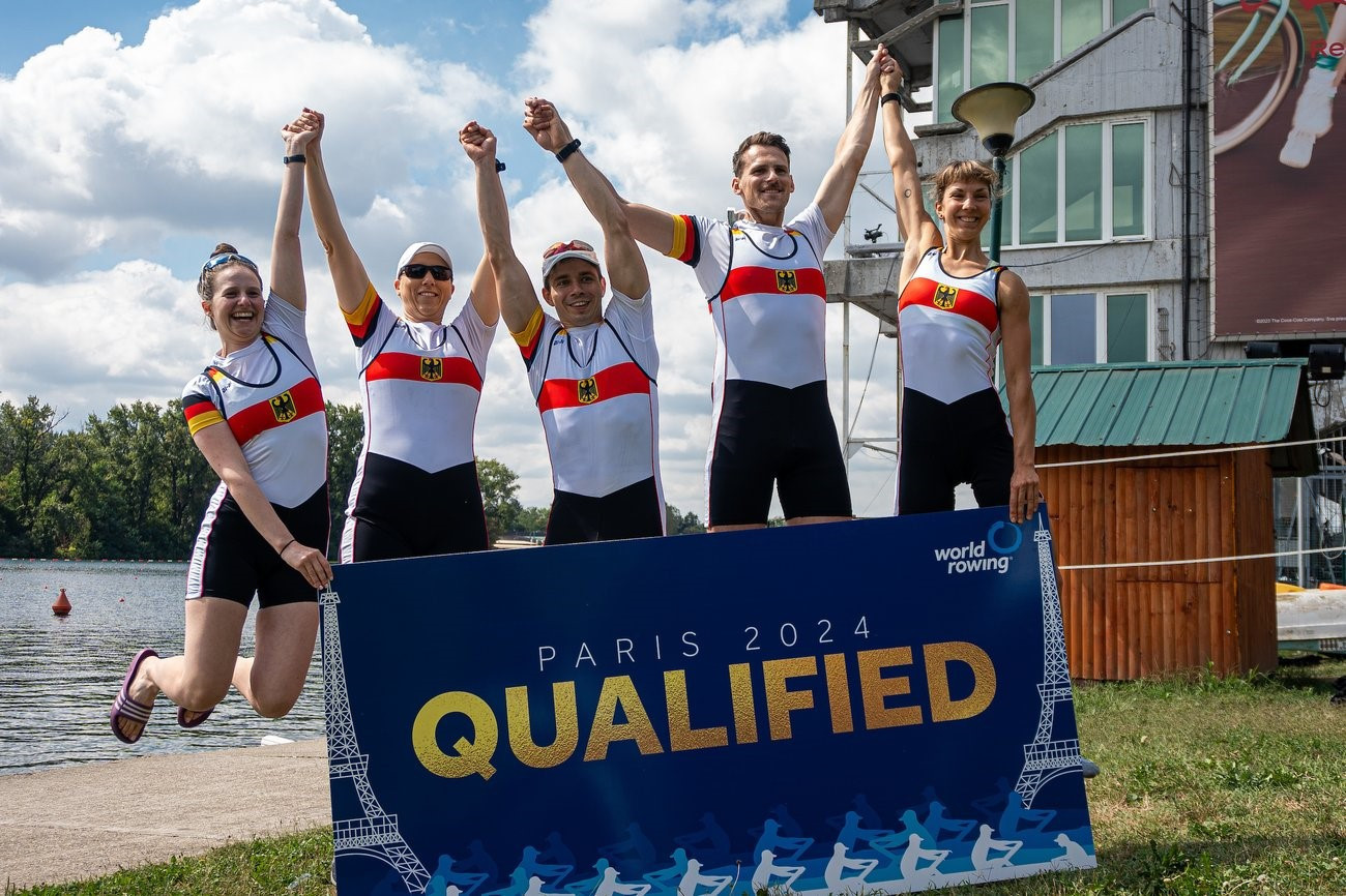 The first places at the Paris 2024 Paralympics were secured during the PR3 mixed coxed four events during the World Rowing Championships ©World Rowing