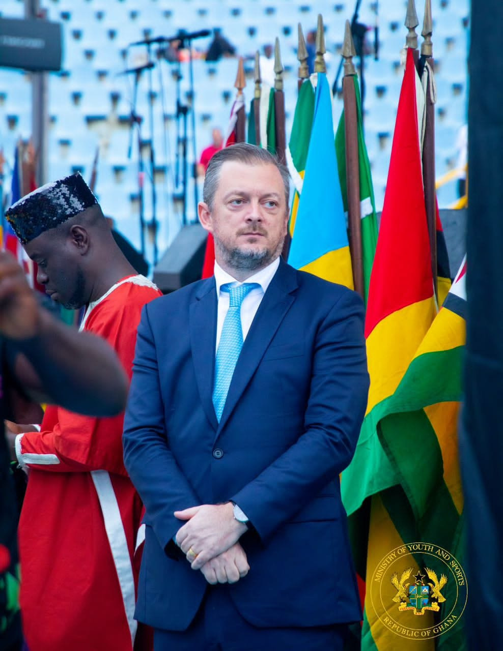 International Paralympic Committee President Andrew Parsons was among the spectators for the Opening Ceremony at the inaugural African Para Games ©Ghana Ministry of Youth and Sports