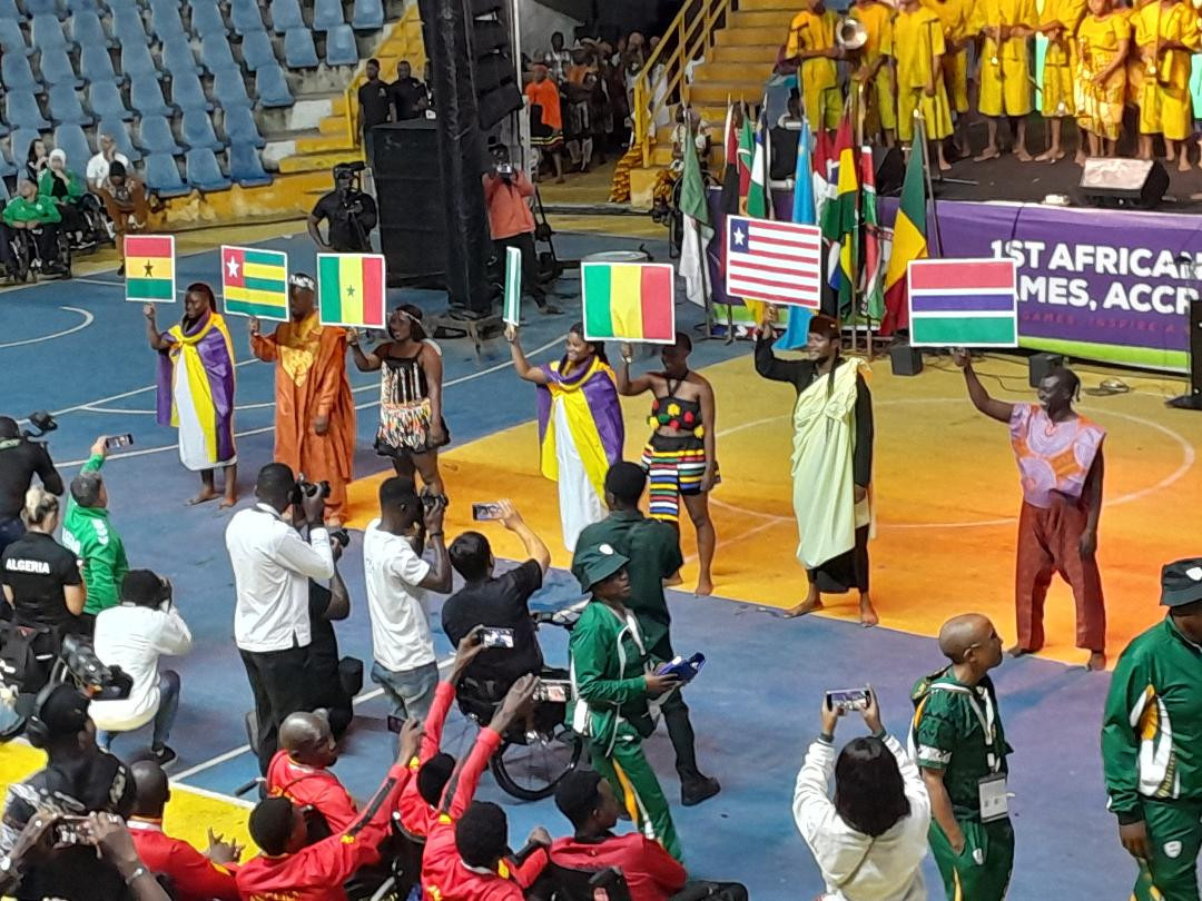 Participating countries had their flags paraded at the African Para Games Opening Ceremony ©Ghana Olympic Committee