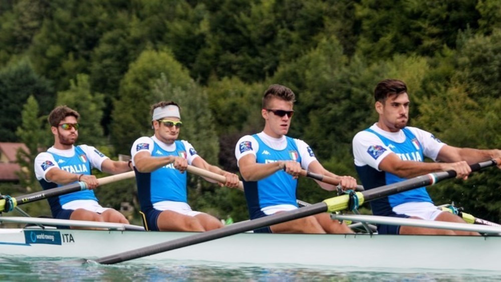 Italy’s World Championship-winning men's four crew finished second in their heat