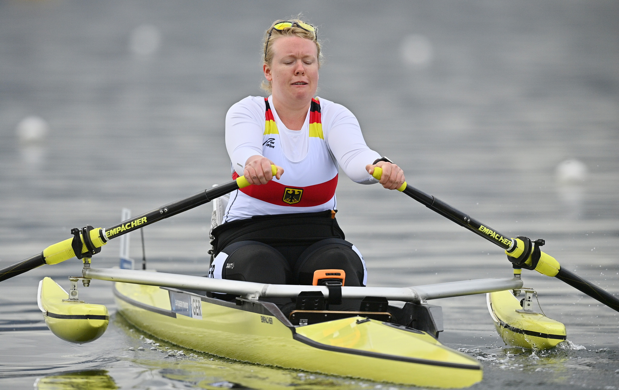 Germany's Manuela Diening finished in the top two in her PR1 women’s singles sculls repechage to seal a ticket to Paris 2024 ©Getty Images