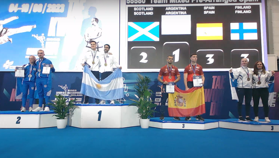 Argentina won the first gold of the ITF World Championships in Tampere in the mixed team pre-arranged sparing event ©ITF/YouTube