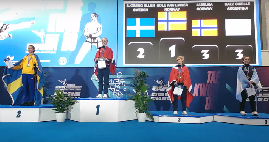 Ann Linnea Hole, second left, claimed one of two golds for Norway on the second day of the ITF World Championships in Tampere ©ITF