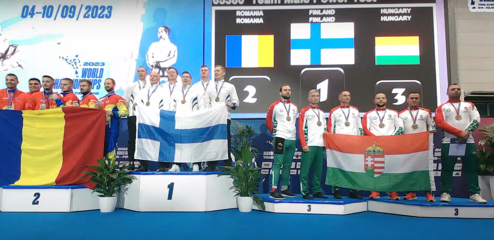 Hosts Finland are on to three golds at their home World Championships after victory in the men's team power test ©ITF