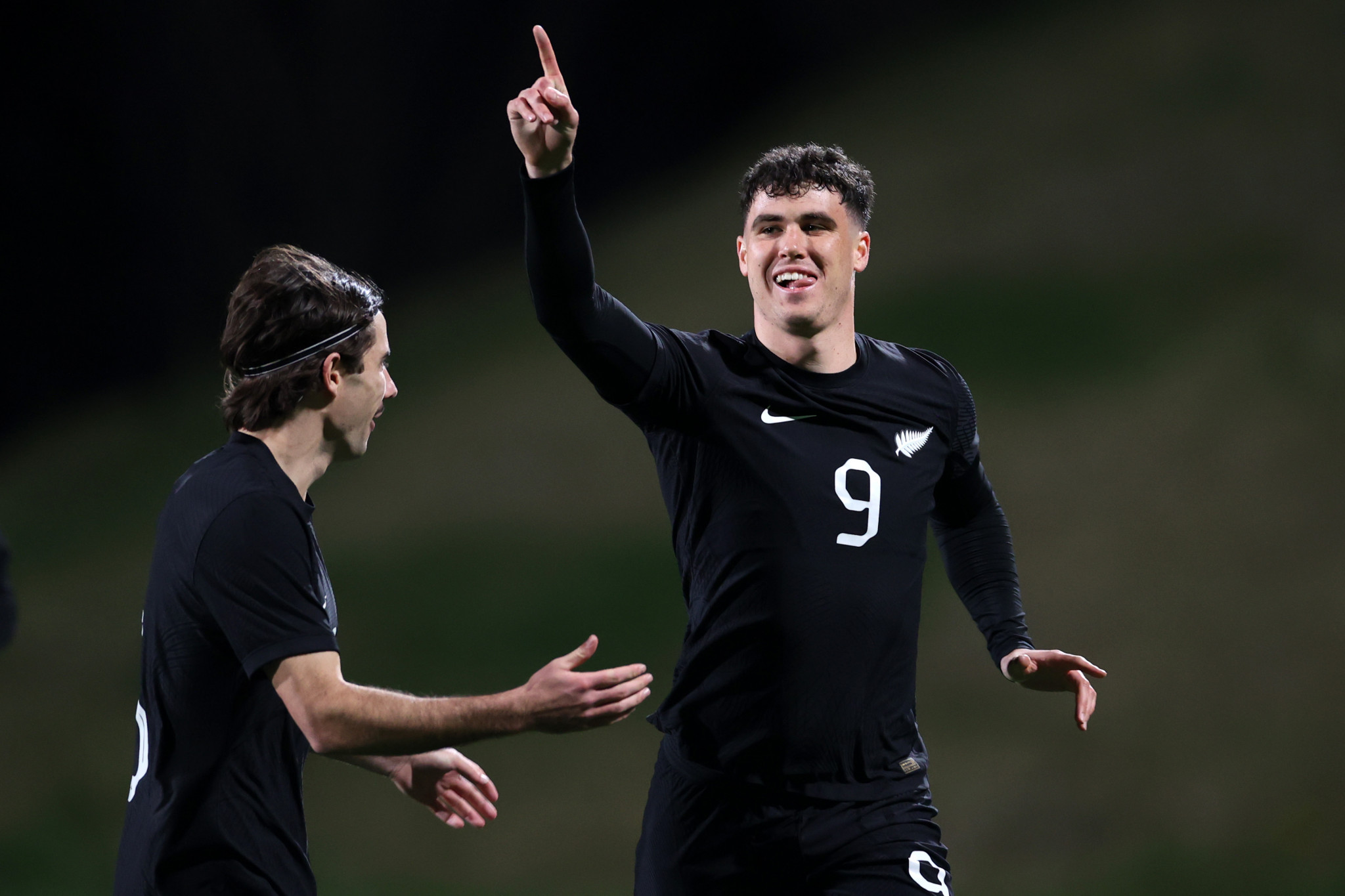 Riley Bidois, right, scored five goals for New Zealand in their 9-0 win against Fiji to reach Paris 2024 ©Getty Images
