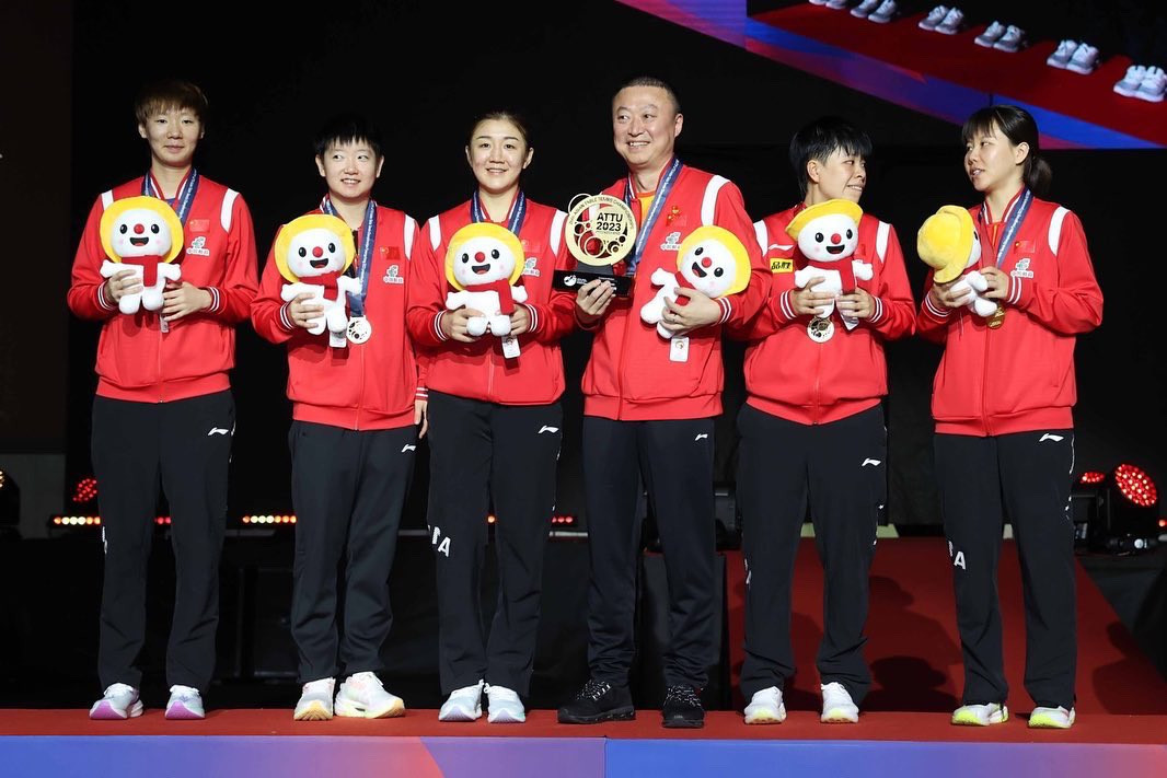 Victory in the women's team event earned China a place at the Paris 2024 Olympics ©Asian Table Tennis Union