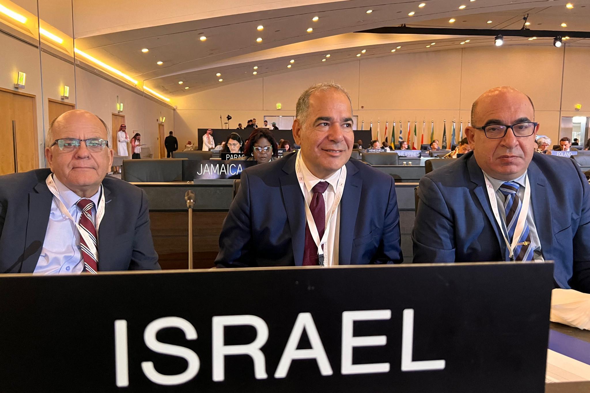 
The Israel delegation attending the UNESCO Extended 45th session of the World Heritage Committee in Riyadh today ©Getty Images