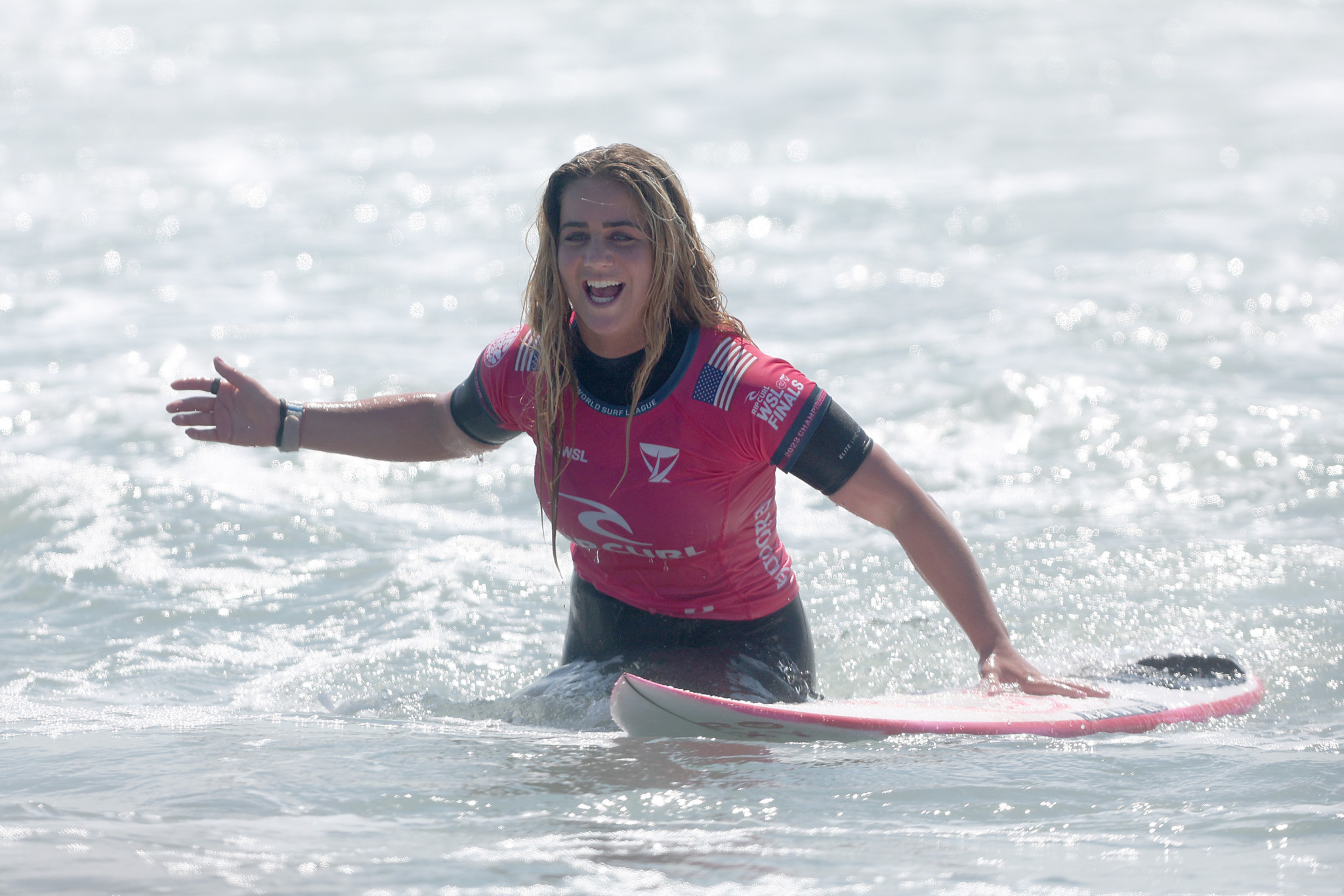 Caroline Marks took the second American berth through the WSL for women's surfing at Paris 2024 ©Getty Images