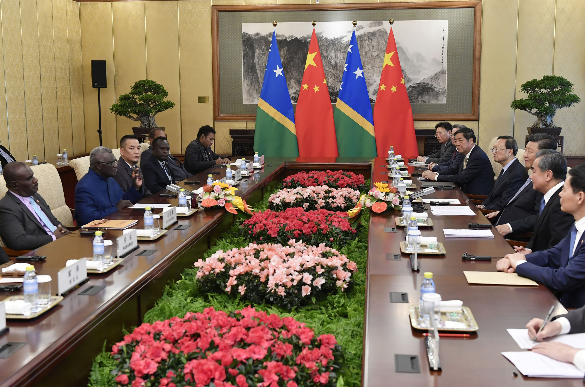 The Solomon Islands has strengthened ties with China since switching diplomatic recognition from Taiwan to Beijing in 2019 under Prime Minister Manasseh Sogavare ©Getty Images