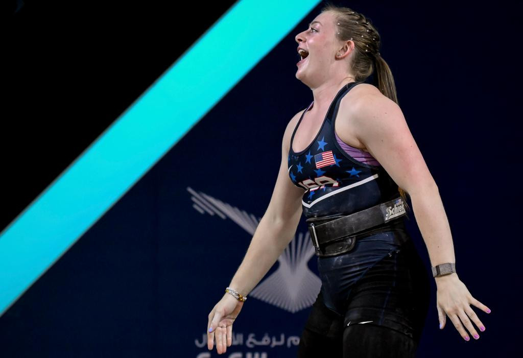 Olivia Reeves of the United States claimed two junior world records with a six-from-six performance in the women's 71kg rankings ©IWF
