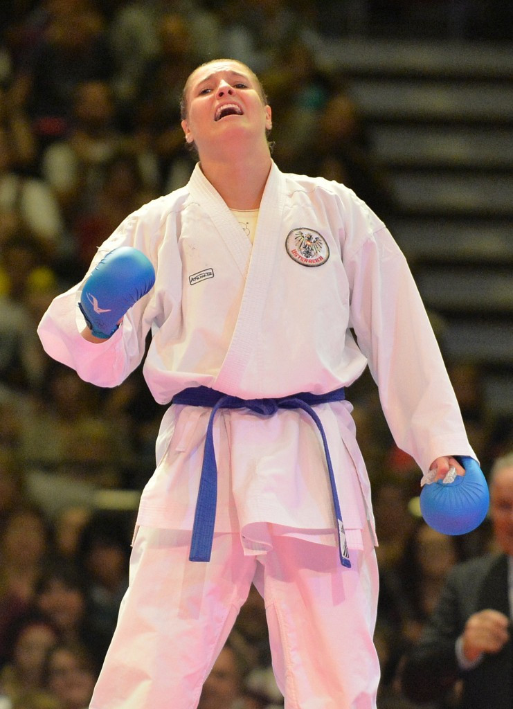 Alisa Buchinger reached the women’s under 68 kilogram kumite gold medal contest ©Getty Images