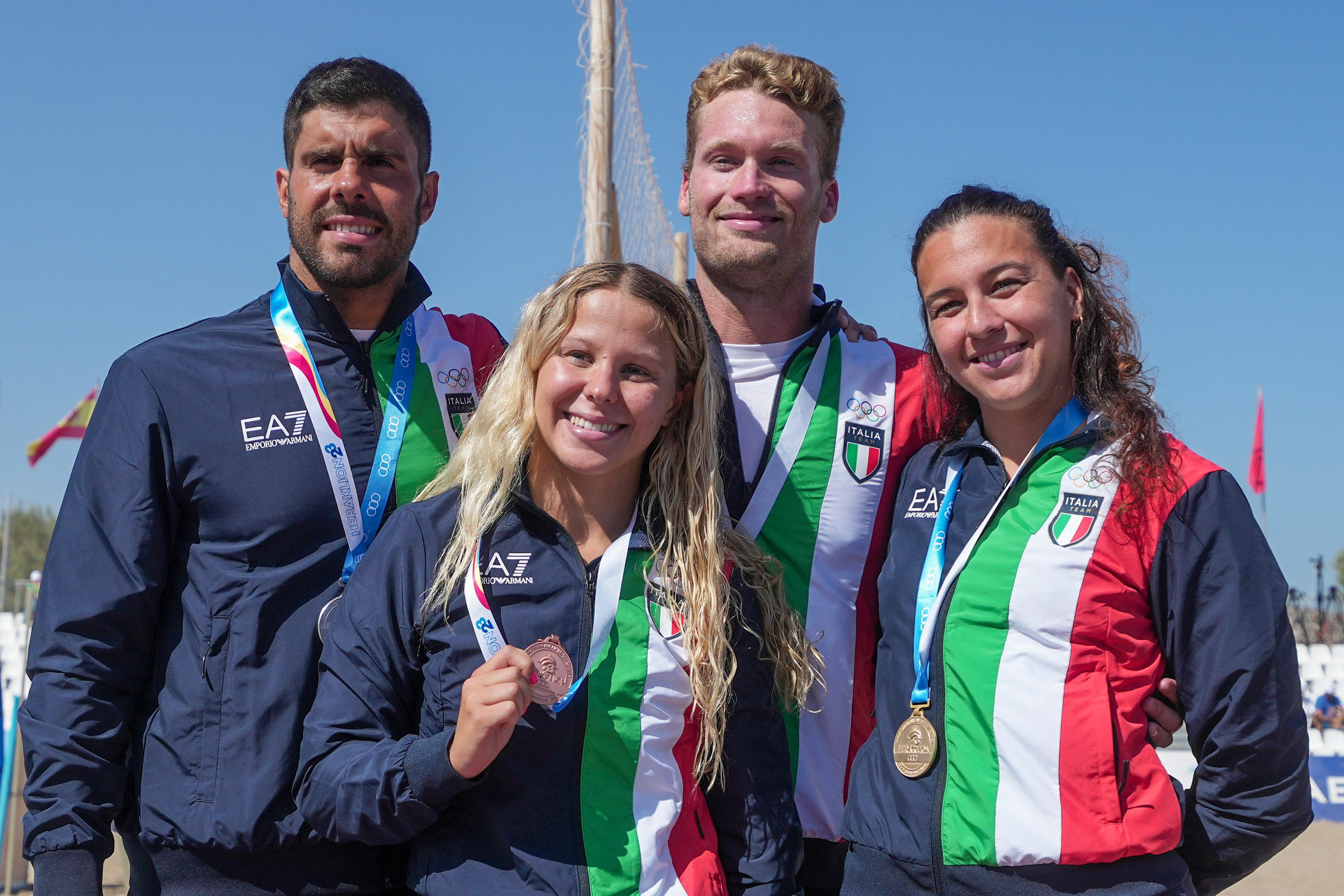 Italy won both open water swimming gold medals of the Mediterranean Beach Games ©CIJM