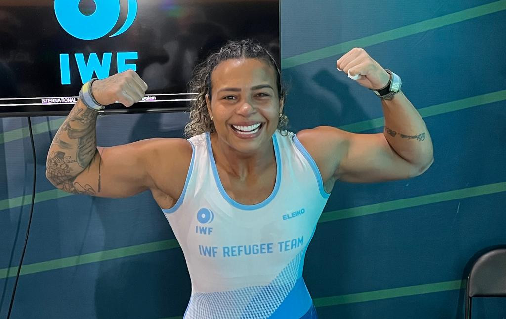 Tears of joy for refugee Araujo at IWF World Championships