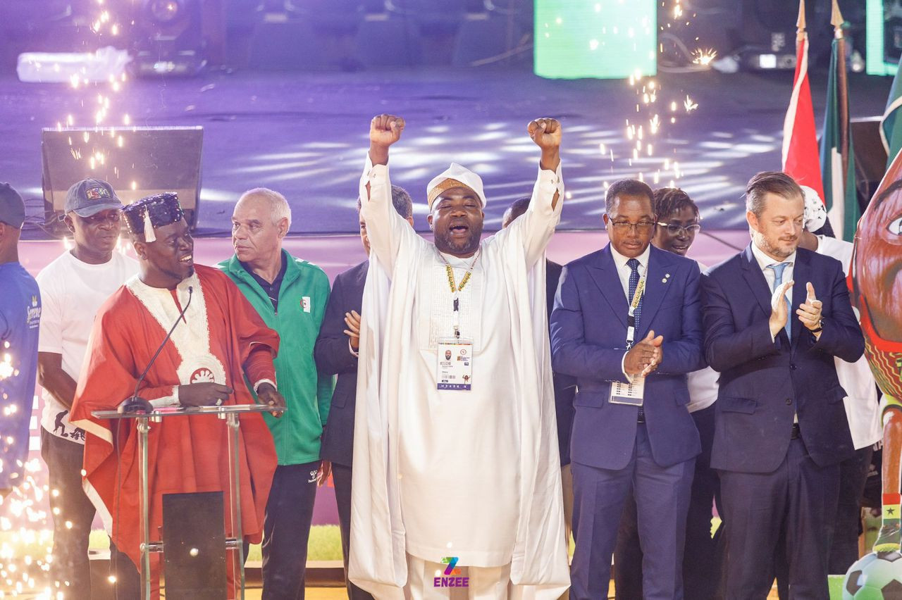 The Opening Ceremony for the first African Para Games in Accra, Ghana, was attended by International Paralympic Committee President Andrew Parsons, right ©African Paralympic Committee

