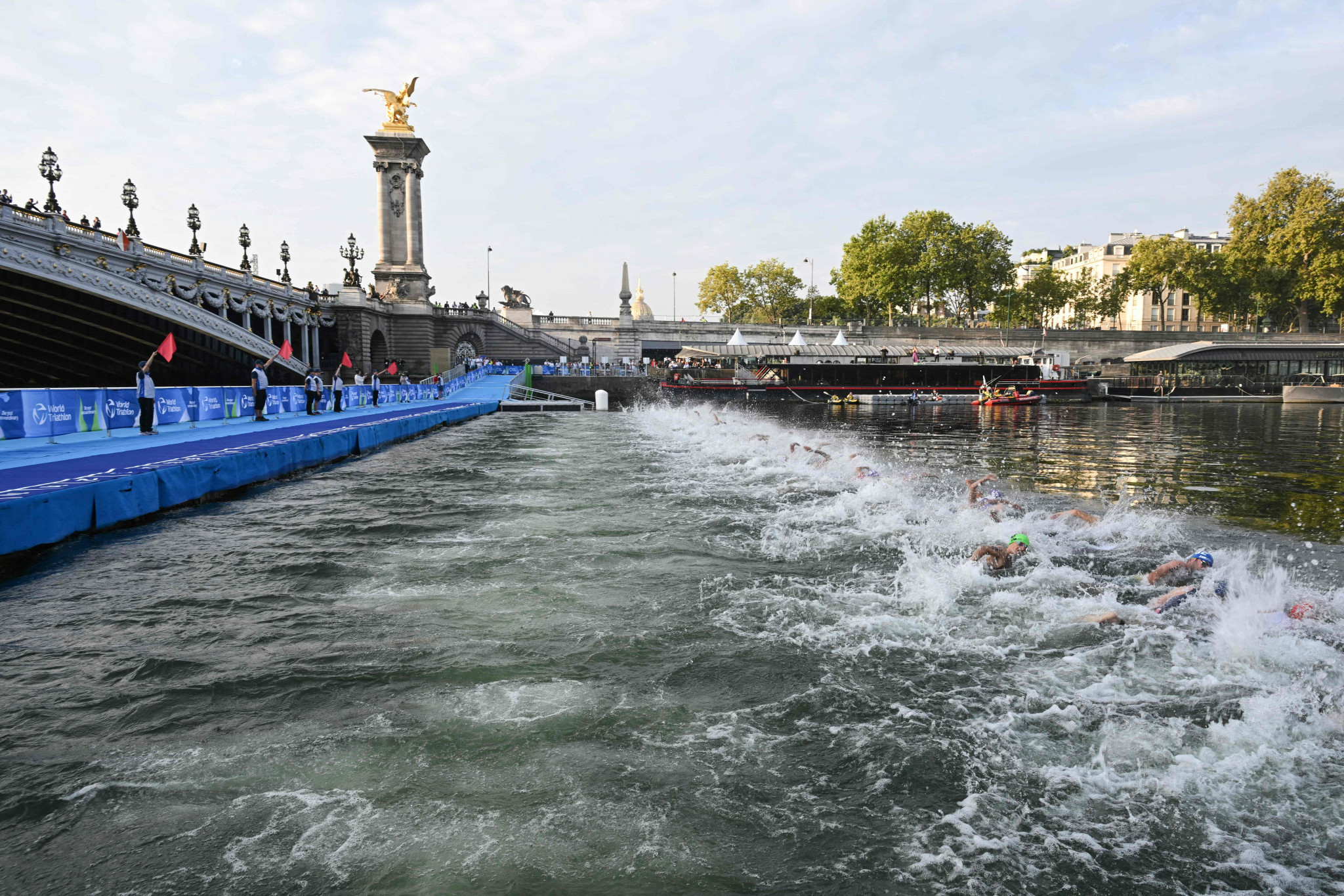 Men's and women's triathlon races took place in the Seine, but the river could not be used at other Paris 2024 test events last month ©Getty Images